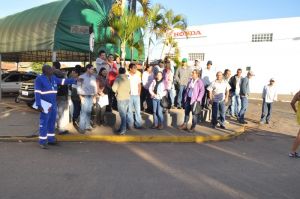 Funcionrios da empresa em protesto